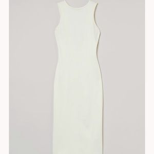 H&M Ribbed Dress w/ slit. Off white Size small. NWT